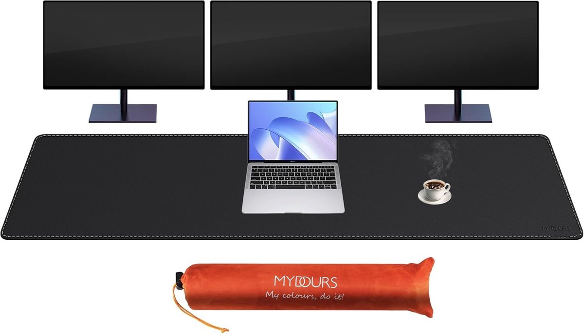 Grote PU Leren Bureau Mat 190 x 40 cm - Waterdicht, Antislip en Eenvoudig Schoon te Maken - Ideaal voor Kantoor en Thuis Decoratie