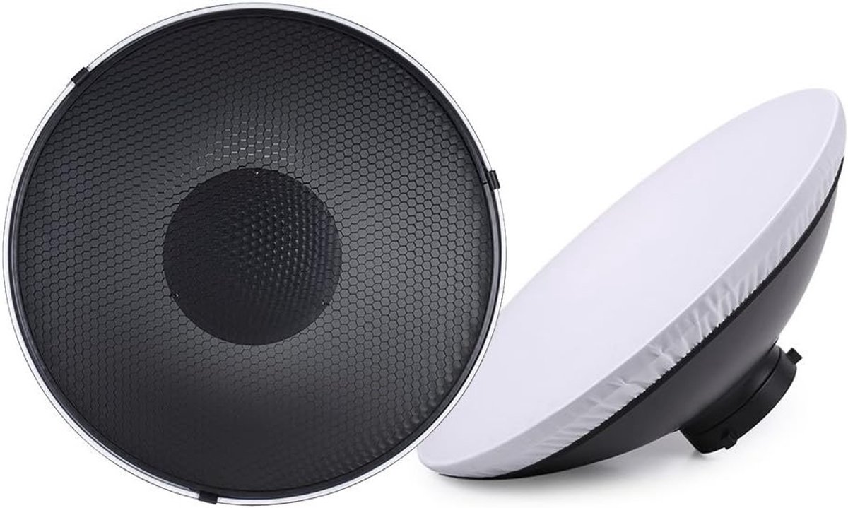 16" Beauty Dish Diffuser Reflector met Honingraatrooster en Zachte Witte Binnenkant voor Fotostudio Flitslicht en Verlichting Accessoires