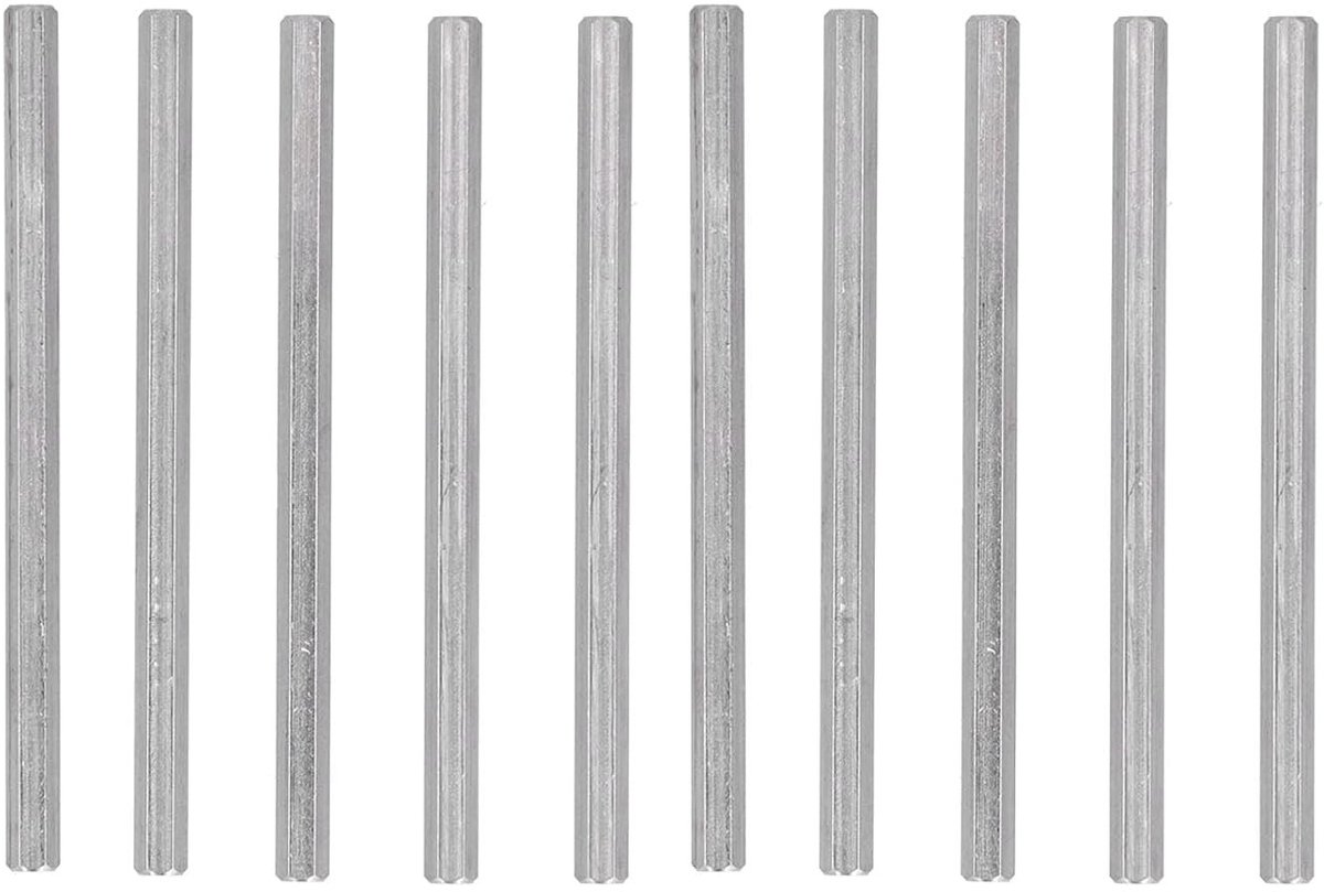 10 Stuks Rvs Zeskantige Staven, Diameter 5mm, Lengte Zeskantige Stangen voor Draaimachines en Technische Apparatuur