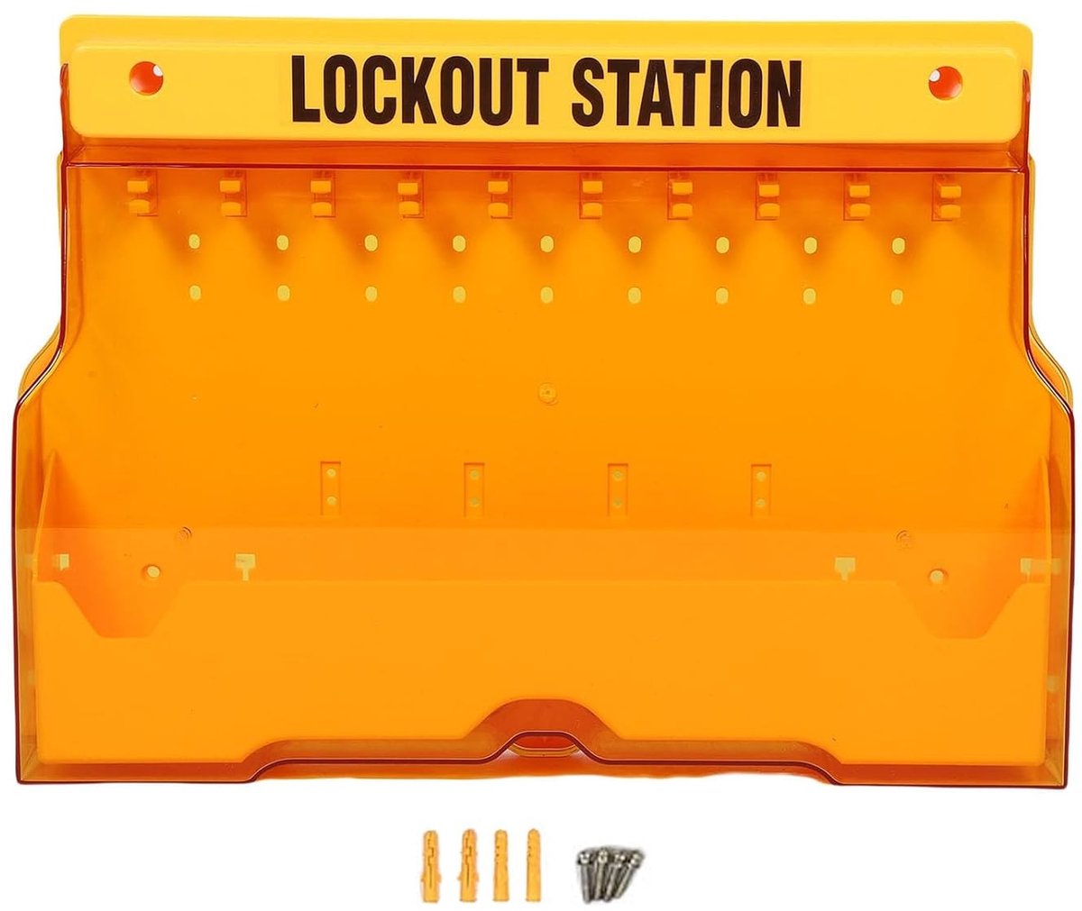 Muurbevestigd Lockout Tagout Station voor Elektrische Vergrendeling, Compleet LOTO Bord met Sluitbare Deksel en Veiligheidslabels