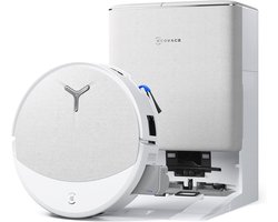 ECOVACS DEEBOT T90 OMNI – Robotstofzuiger met dweilfunctie– 30.000 Pa – OZMO roller dweil –TruEdge 3.0 randreiniging –ZeroTangle 4.0 Anti-tangle –OMNI 2.0 station Zelfreinigend–AIVI 3D obstakelvermijding– Voor harde vloeren & tapijt–Wit–T80 Upgrade