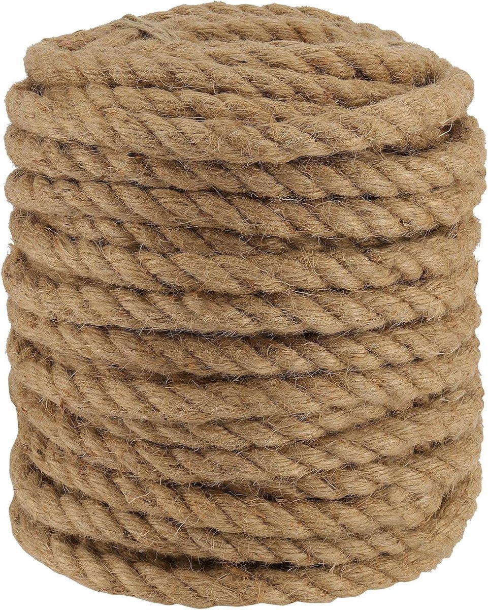Duurzame Jute Touw van 50m x 10mm voor Creatieve Projecten, Tuinieren en Bundelen