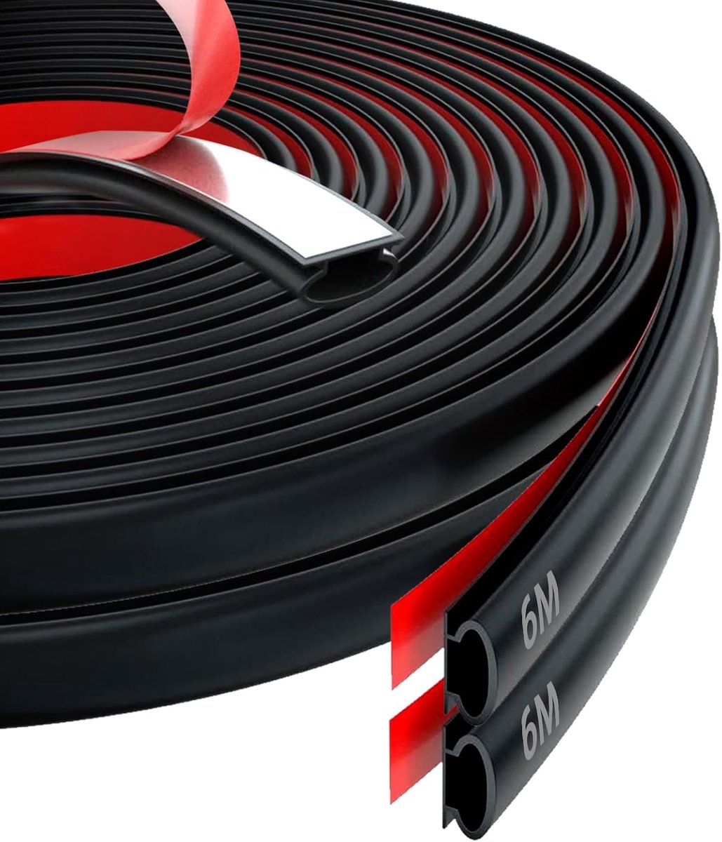 Thijox - Deurafdichtingstape 12m - Zelfklevend Rubber - Tochtstopper - Geluidsisolatie - Waterdicht - Voor Deuren en Ramen - Multifunctionele Afdichti
