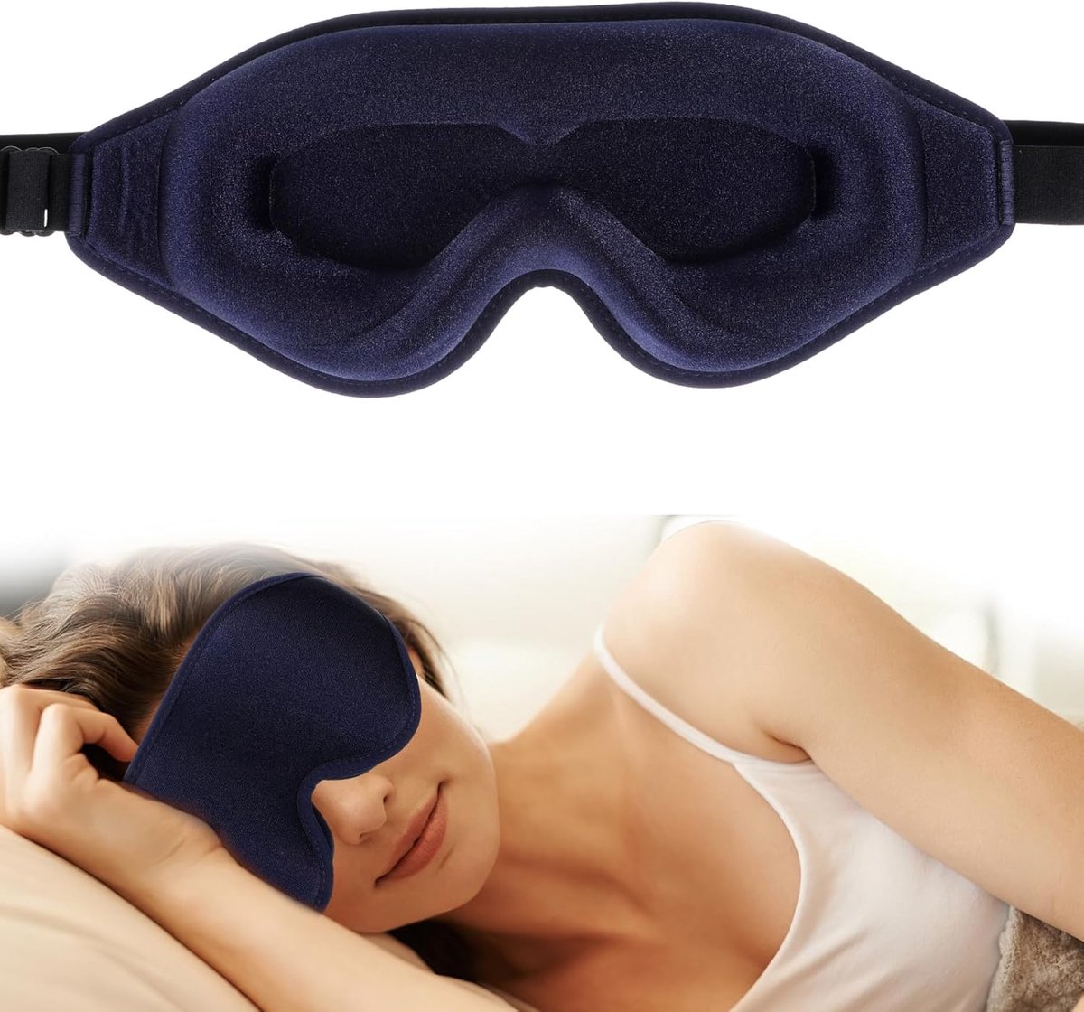 Thijox - Zijden Slaapmasker 3D Stereo Diepe Slaap Oogmasker - Comfortabel Verstelbaar Lichtblokkerend Ooghoezen voor Man en Vrouw - Perfect voor Thuis