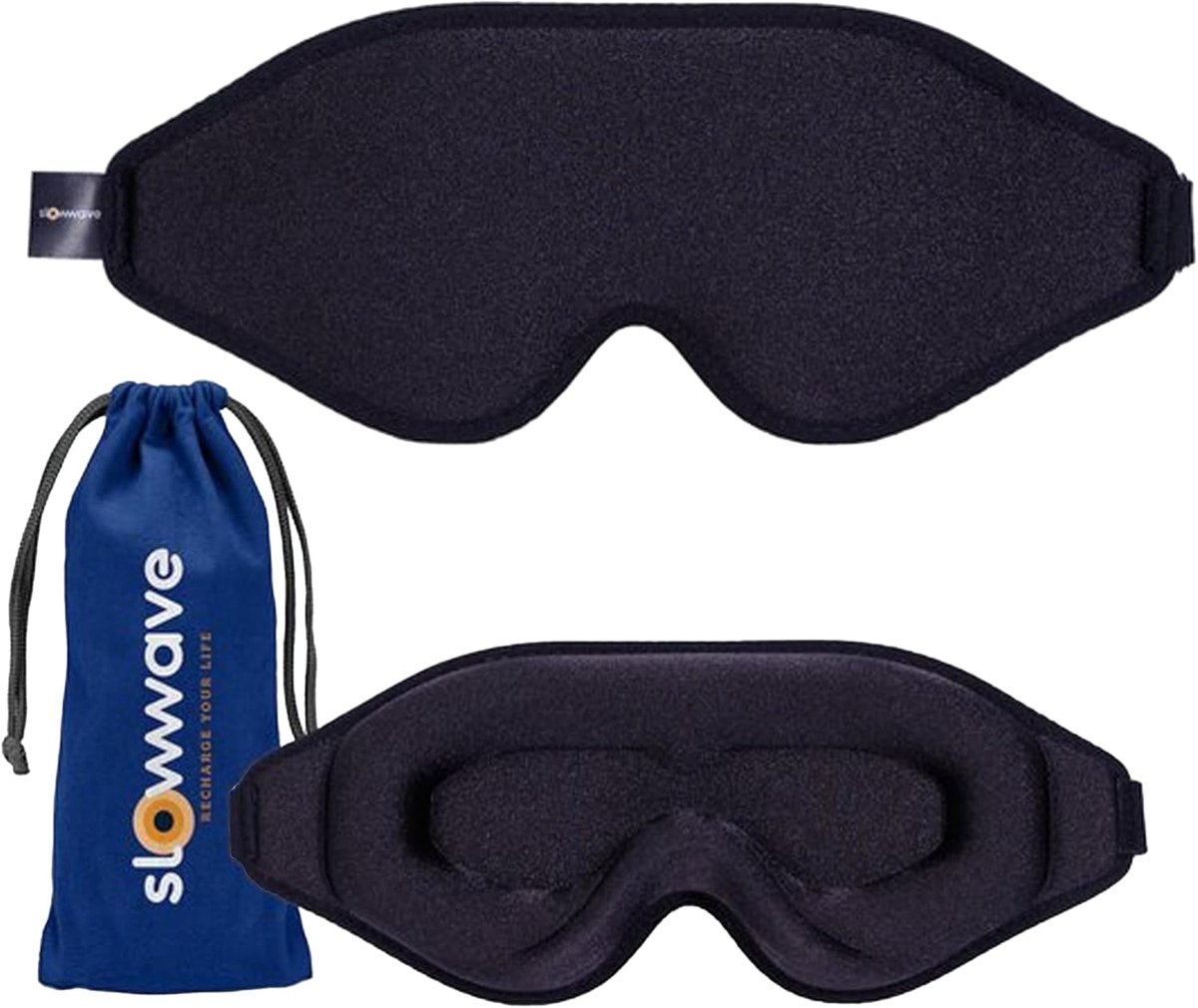 SnelShoppen - Premium 3D Slaapmasker - 100% Zwartout - Gecontourde Oogruimtes - Perfecte Pasvorm voor Alle Slapende Houdingen - Incl. Oordopjes en Was