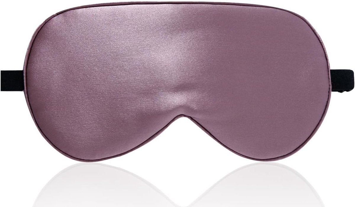 Thijox - 100% Zijde Slaapmasker met Reistas - Verstelbaar Oogmasker voor Dames - Grijs-Paars - Luxe 19 Momme Moerbeizijde voor Optimaal Comfort en Hui