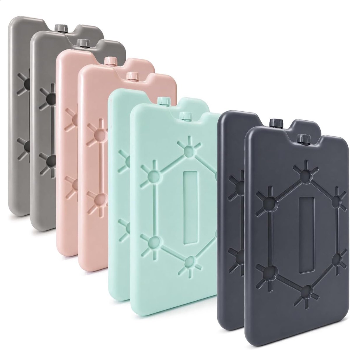 Thijox - 8x Extra Platte Koelelementen voor Koelbox en Koeltas - Ruimtebesparend Ijspads in Trendy Pastelkleuren voor Picknick en Camping