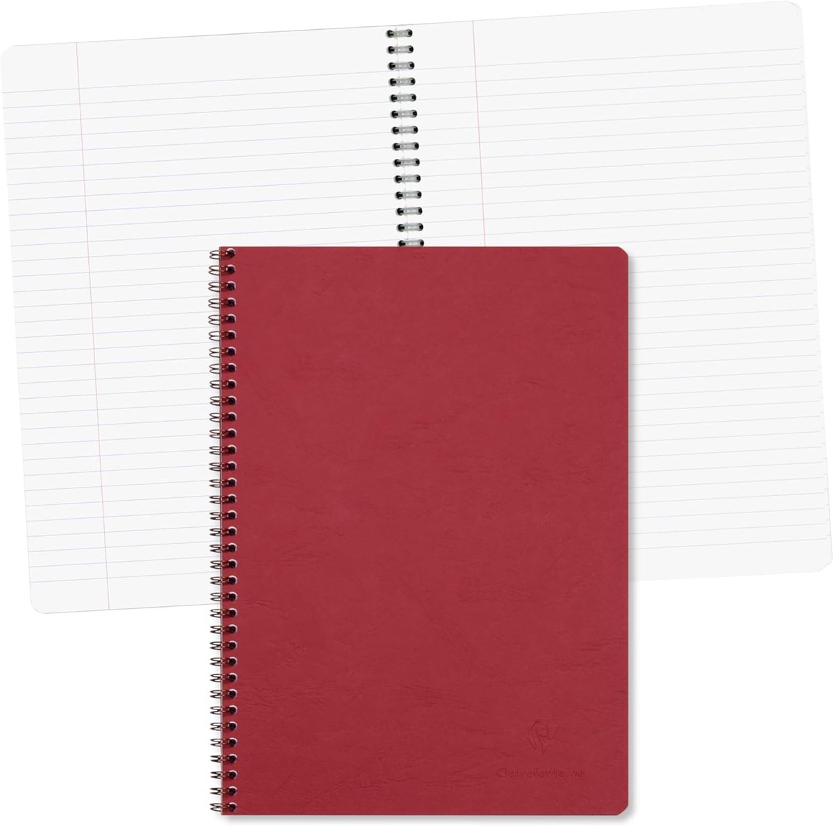 SnelShoppen - Spiraalschrift A4 Rood 21x29,7 cm - 100 Gelijnde Pagina's met Kantlijn - Wit 90 g Papier - Glanzend Karton Omslag voor School, Werk en R