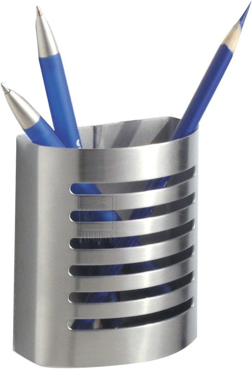 Thijox - Magnetische Pennenhouder van Metaal - Roestvrij Staal - 9cm Hoog - Desk Organizer voor Kantoor, Thuis, School - Sterke Magneten - Modern en S