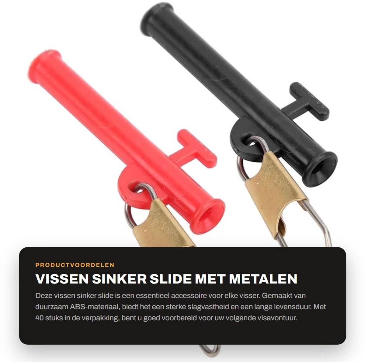 Dailygoods- Vissen Slider 40st - Duurzaam ABS - Metalen Snaps - Outdoor Vissen - Sterke Trekkracht - Eenvoudig te Gebruiken - Visschuif