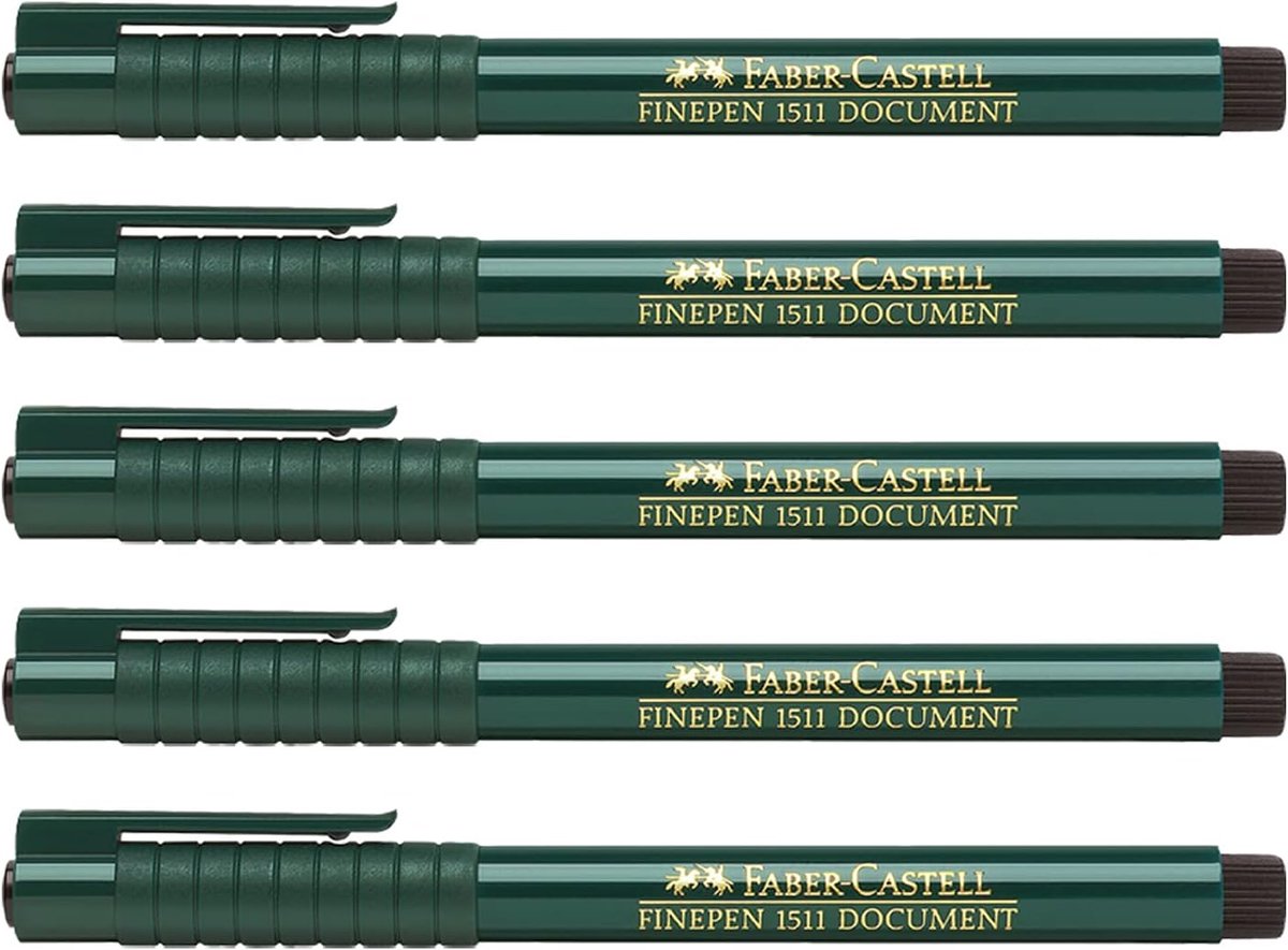 Thijox - Viltstift Finepen 0,4 mm - Zwarte Viltstiften voor Fijn Schrijven, Tekenen en Sjablonen - 5 Stuks Met Metalen Punt - Documentbestendig