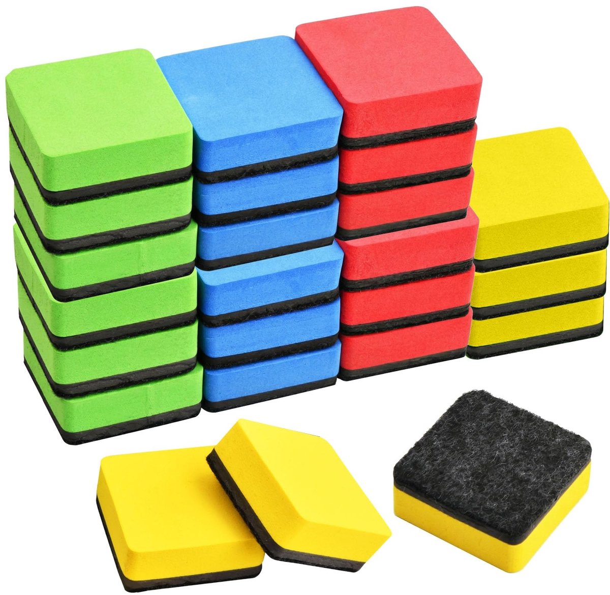 Dailygoods- Whiteboardwisser Magnetisch - 24 Mini Spons - Draagbaar - EVA Materiaal - Gemakkelijk Op te Bergen - Comfortabel in de Hand - Whiteboardgum