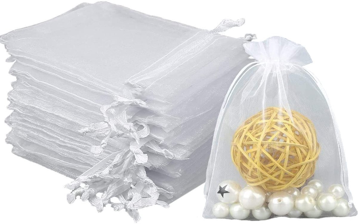 Dailygoods- Organza Zakje 100 Stuks - Geschenkzakje - Juwelenzakje - Snoepzakje - Lavendelzakje - Transparant - 9x12 cm