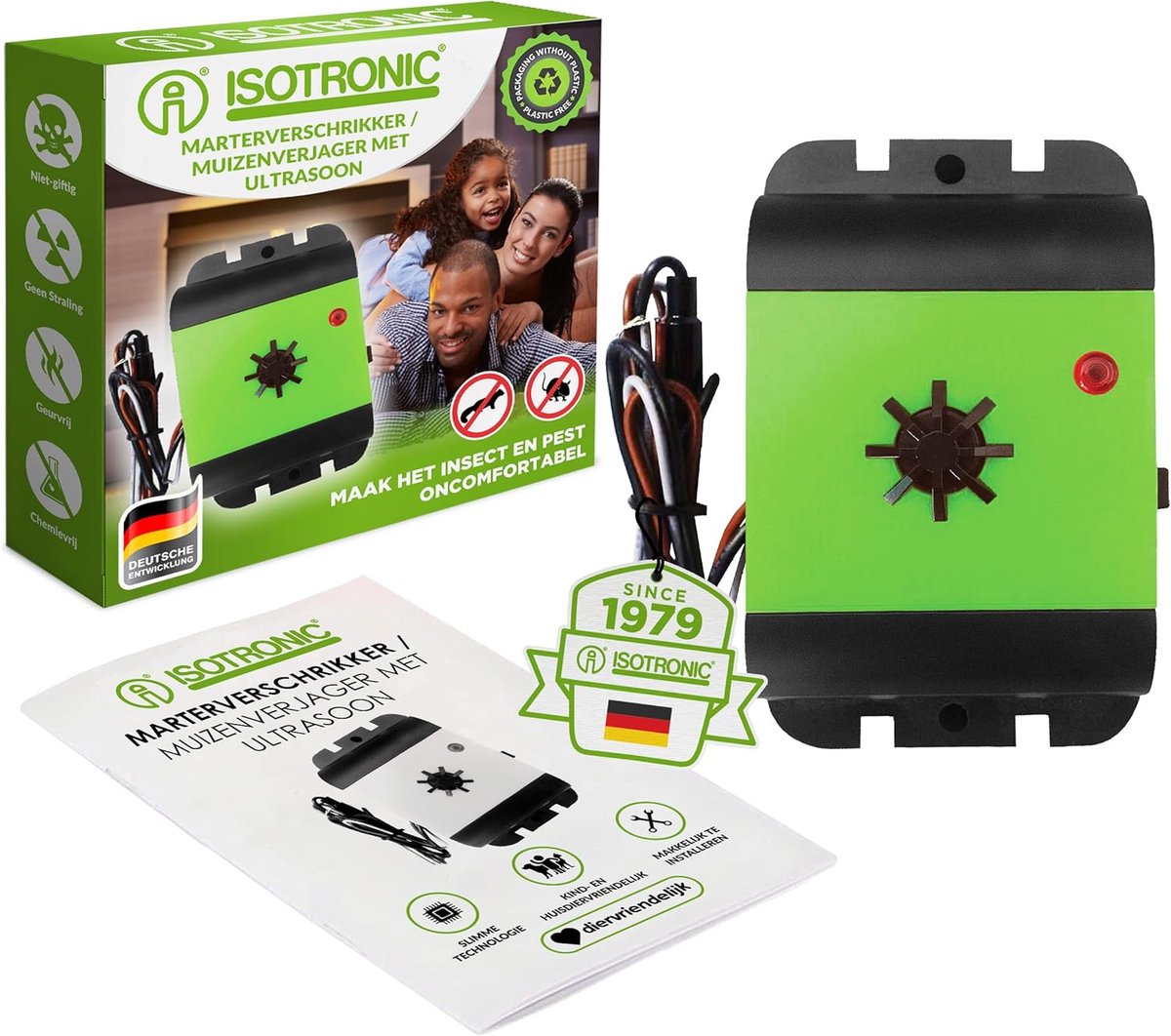 Thijox - Marterafweer Marterverjager 12V Mobiele Muizenverjager voor Auto, Zolder en Kelder met Ultrasone Akoestiek, Effectieve Bescherming tegen Mart