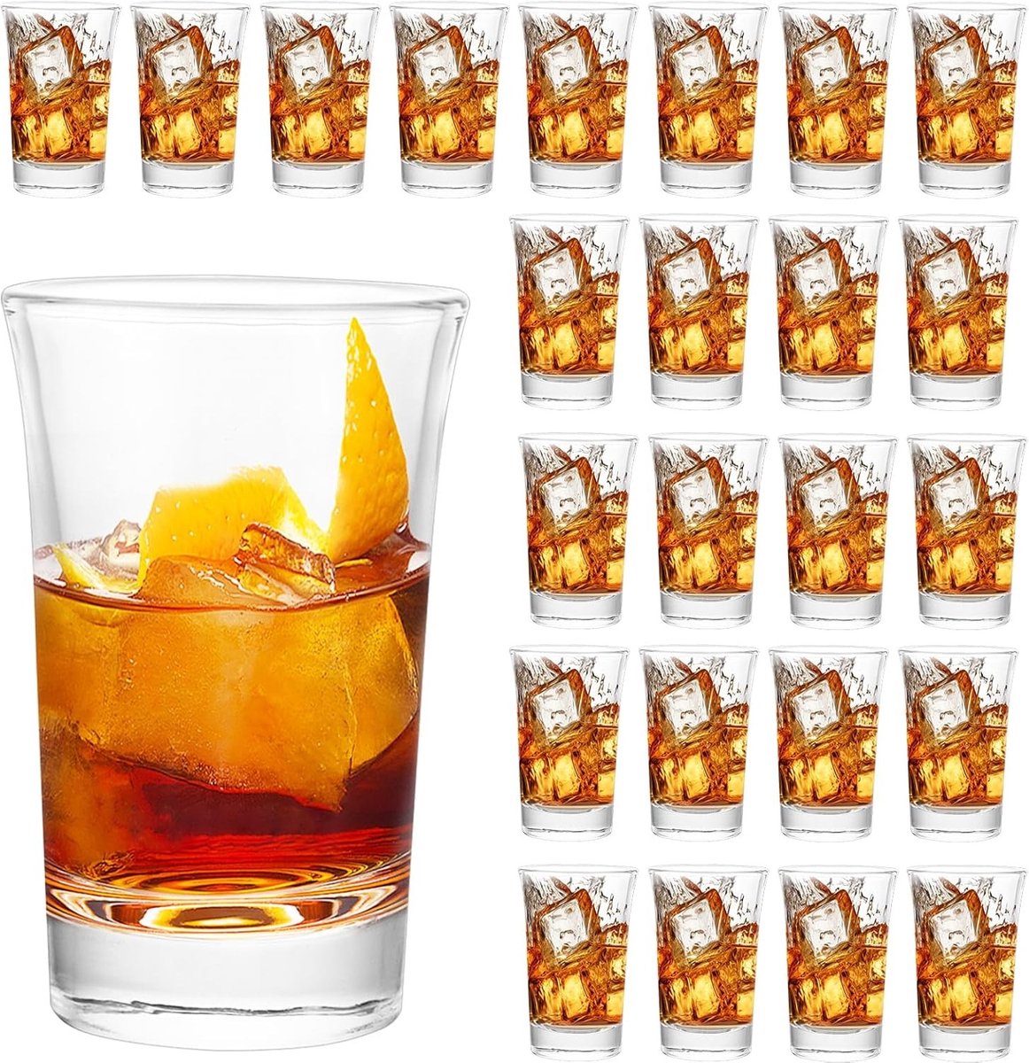 Set van 24 Schotels van 4.5 cl - Perfect voor Whisky, Cognac en Cocktails, Glaswerk voor Feesten