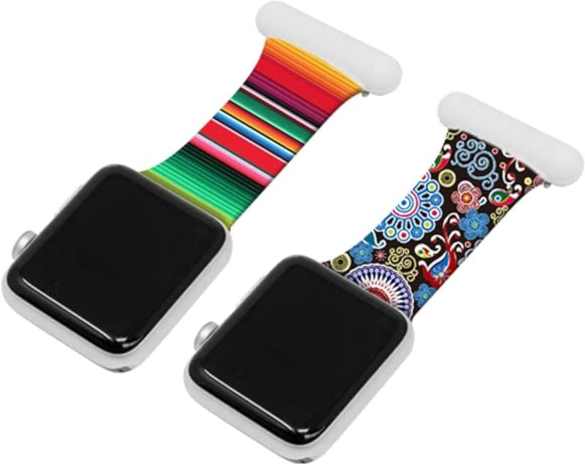 Florale Zusterhorloge Broche Met Zachte Siliconen Pin, Compatibel Met Apple Watch Fobs en iWatch Series 1-8, Ideaal Voor Verpleegkundigen en Medische Professionals