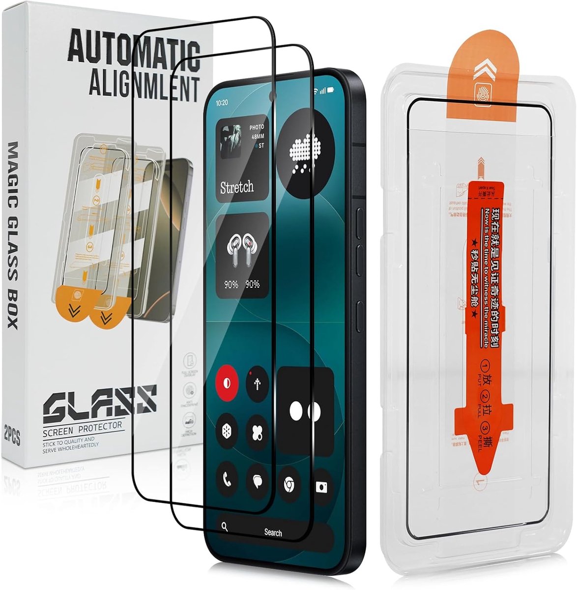 Thijox - Beschermfolie voor Nothing Phone 4A Pro - Pantserglas met Auto-Installatie, Volledig Scherm, 9H Hardheid, Krasbestendig, Anti-Vingerafdruk -