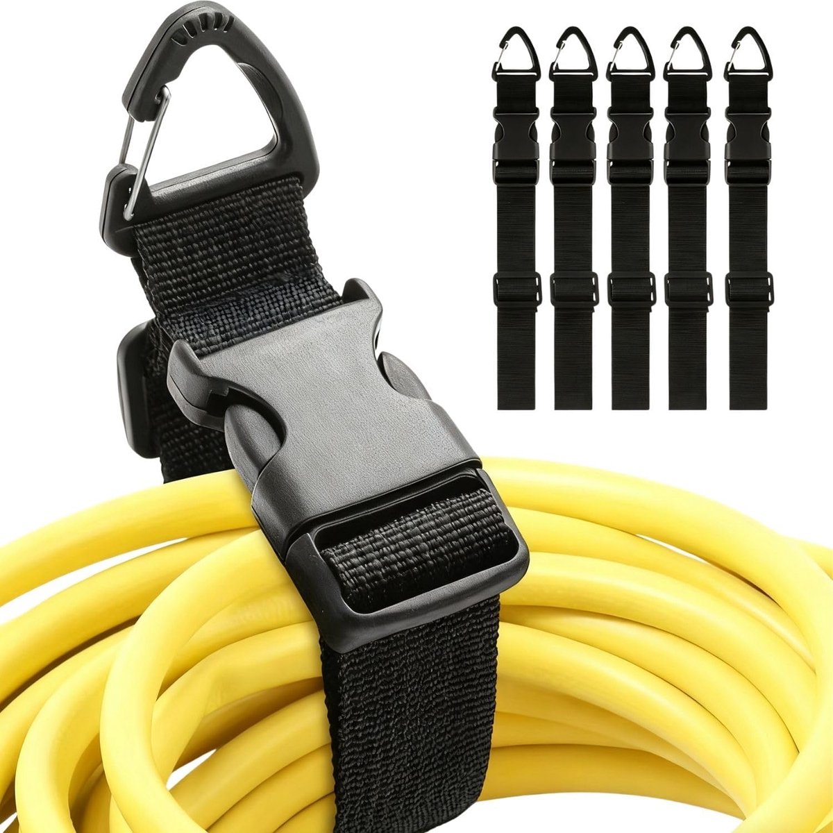 Thijox - Set van 5 verlengkabel-organizers met verstelbare driehoekige clips, wandmontage voor kabels, slangen en touwen - Ideaal voor thuis, kantoor,