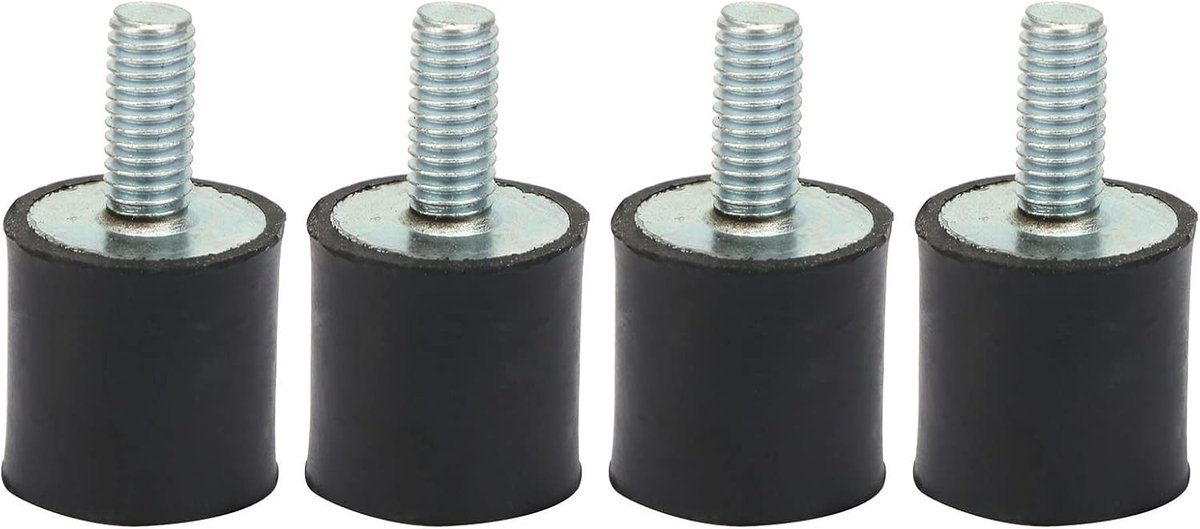 Rubber Demper Steunen voor Vibrationdemping, Geschikt voor Aircompressoren, Diesel- en Benzinemotoren, Waterpompen - 4 Stuks M3 M5 M6