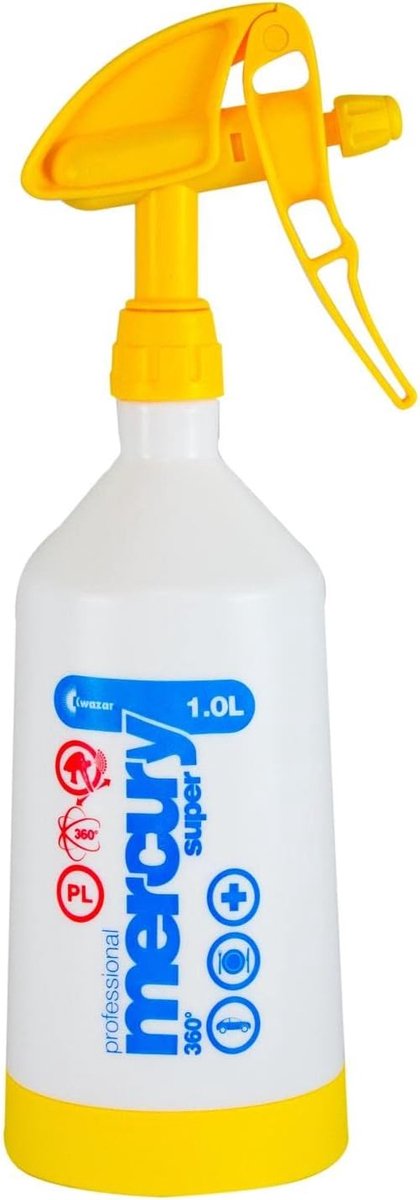 SnelShoppen - 1 Liter Spuitfles met 360 Graden Systeem en Dubbele Spuitfunctie, Geel, Voor Tuin, Keuken en Algemeen Gebruik