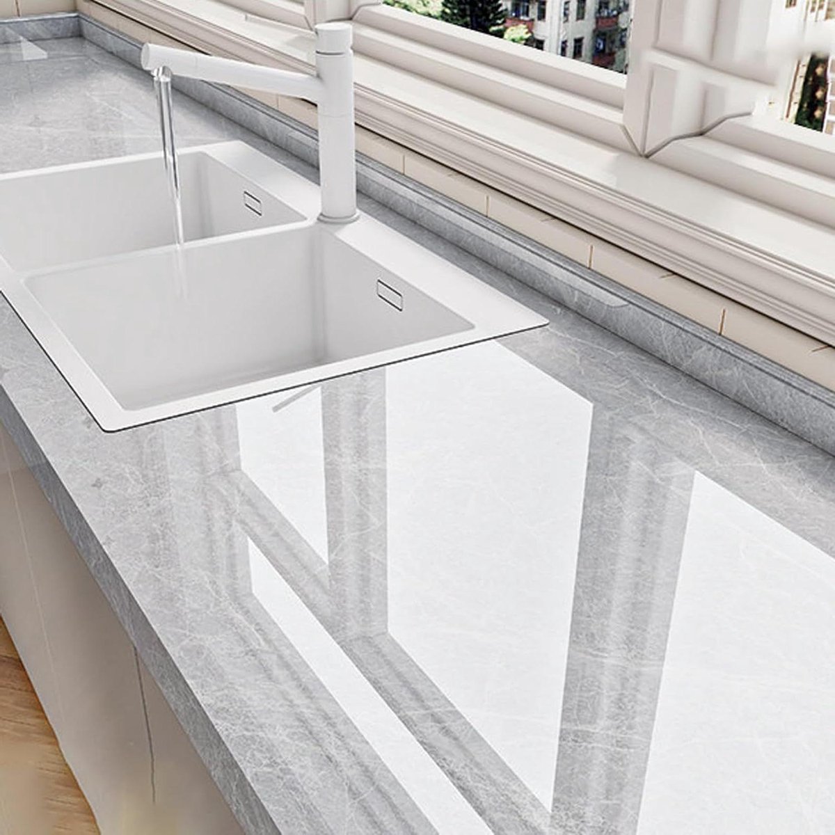 Keukenfolie Marmer - Plakfolie Werkblad - Keuken Opknappen - Krasbestendig Waterdicht - 02 mm dik - Marmer