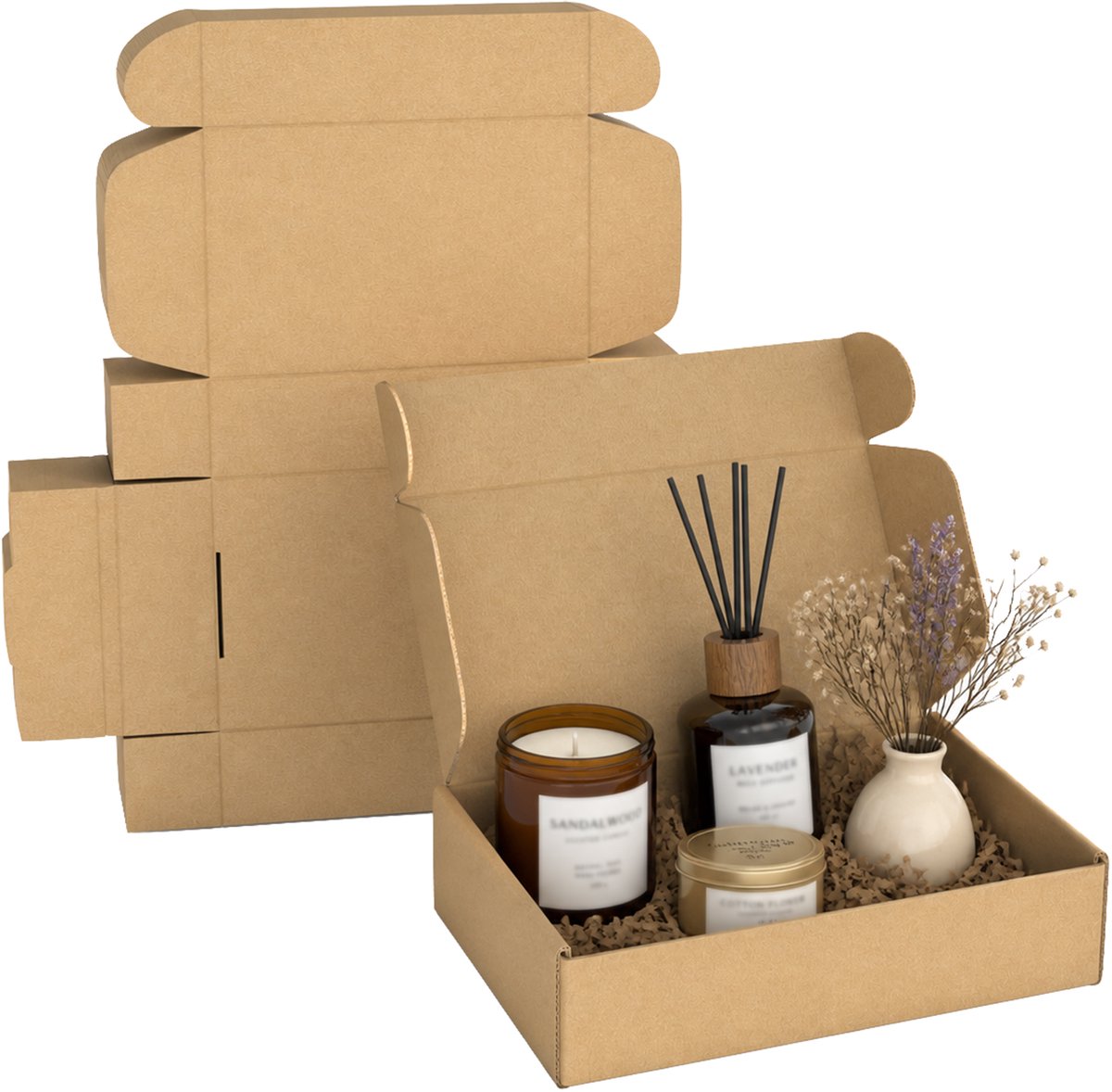 Froadp Verpakking van 3900 verpakkingsdozen, opvouwbare kartonnen dozen en transportdozen, eenvoudig op te vouwen, stevige constructie, geschikt voor transport, verhuizingen, opslag en cadeauverpakkingen. Grote brieven - bruin - 20 x 15 x 5 cm