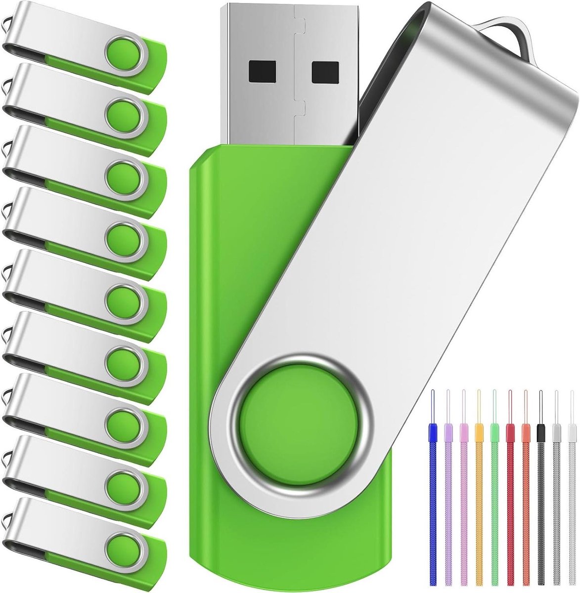 USB Geheugensticks - Flash Drives Datasticks - Bestanden Opslaan - Draaibare Bescherming - 4GB - Groen