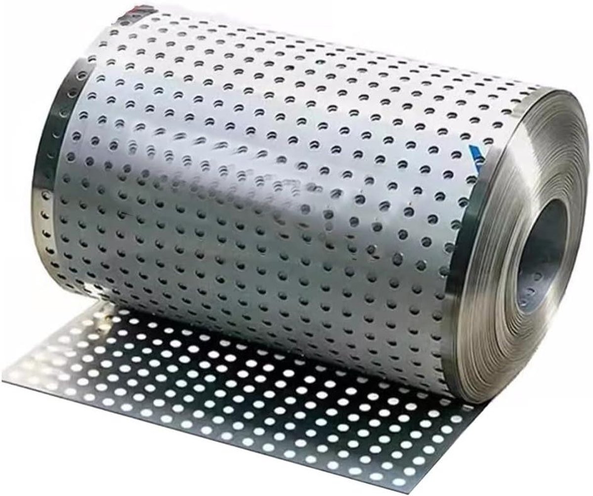 Gaasplaten Roestvrij Staal - Geperforeerd Metaal - Huisverbetering - 8mm Gaas - 03 x 10 m - Zilverkleurig