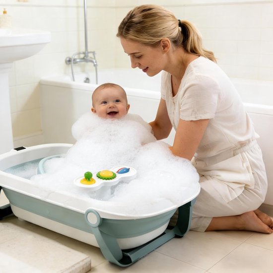 Baby Badzitje - Douchezitje Kinderen - Veilig Baden - Sterke Zuignappen - 41 x 28 x 19 cm - Blauw — afbeelding 2