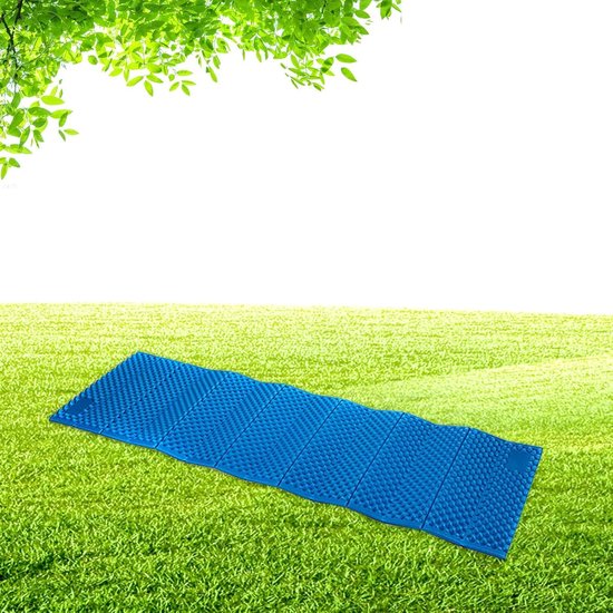 Kampeer slaapmat - Picknickdeken Slaapkussen - Buiten slapen - Eiertrog ontwerp - 190x57x2 cm - Blauw — afbeelding 3