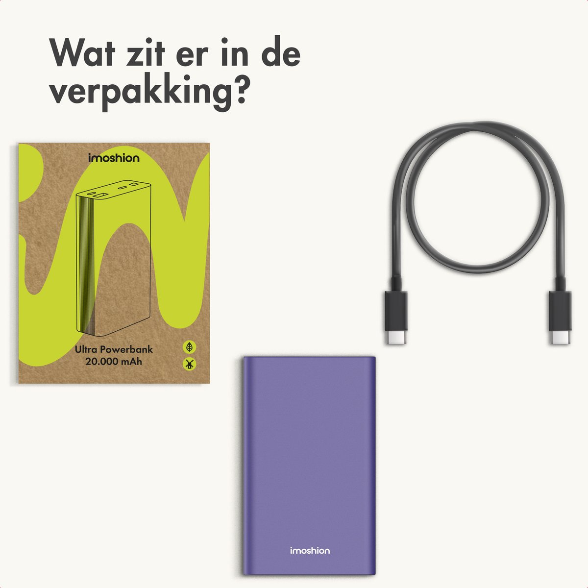imoshion® Powerbank 20000 mAh - 30W Ultra Snellader - 4x Smartphone Opladen - USB C / USB A - Powerbanks - Universeel - Quick Charge 3.0 en Power Delivery — cadeau in Telefoon & Tablet - foto 7