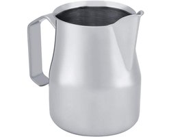 Koffiekan Roestvrij Staal - Melkopschuimkan Opschuimkannetje - Latte Art Maken - Adelaarsmond Ontwerp - 350 ml - Zilverkleurig