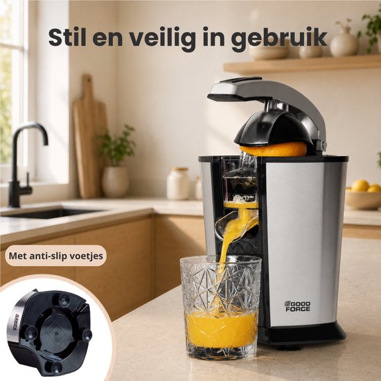 GoodForce Citruspers - Elektrische Sinaasappelpers - Fruitpers - Citroenpers - Rvs - Pershendel van GoodForce — afbeelding 5