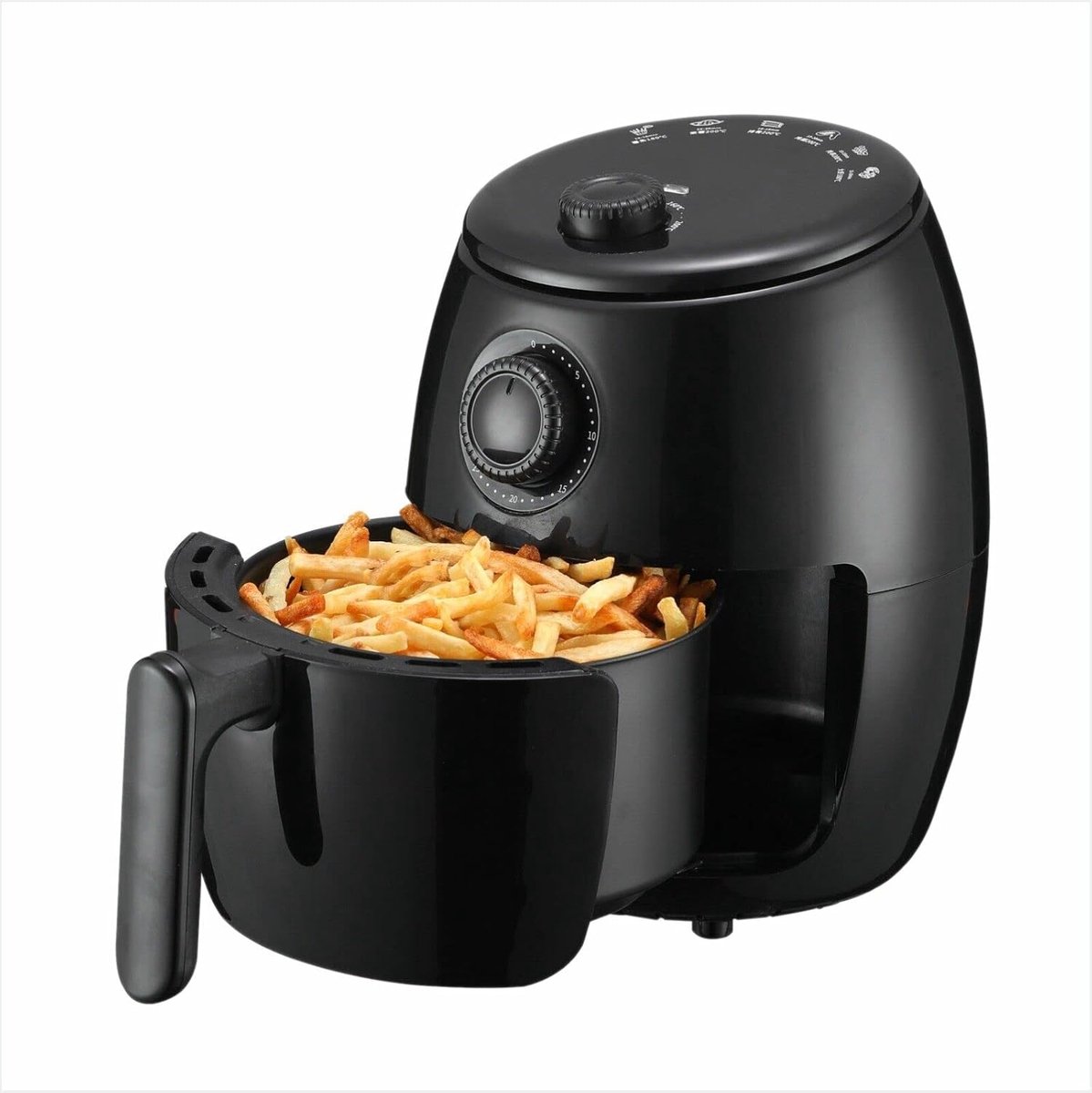 SnelShoppen - Ecofry Heteluchtfriteuse zonder Olie, 2 L, 1000 W, 12 L, 1700 W, 10 in 1, Rasp, 6 Accessoires en Receptenboek, Roestvrijstaal