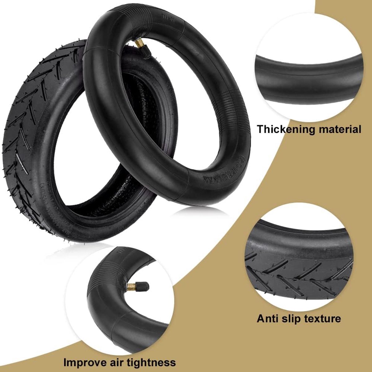 SnelShoppen - Vervangwielen voor Xiaomi Scooter M365/Pro/Pro2/1S, Duurzame Antislipbanden 8 1/2 x 2, Ideaal voor Binnen en Buiten Gebruik