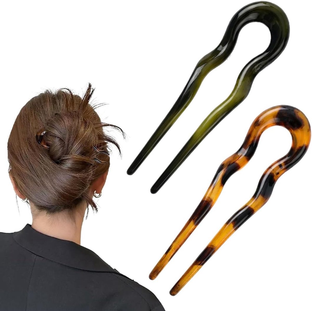 Haarspelden voor dames, U-vormige haarspelden, haarspeld voor dames, eenvoudige spiraal, snelle vlechten, spiraalclip voor meisjes, stijl van accessoires, herbruikbaar
