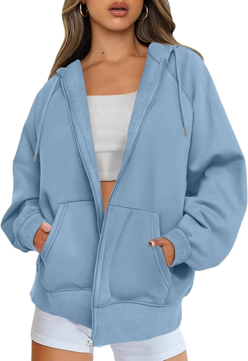 Y2k Hoodie met ritssluiting voor dames, lange mouwen, hoodie