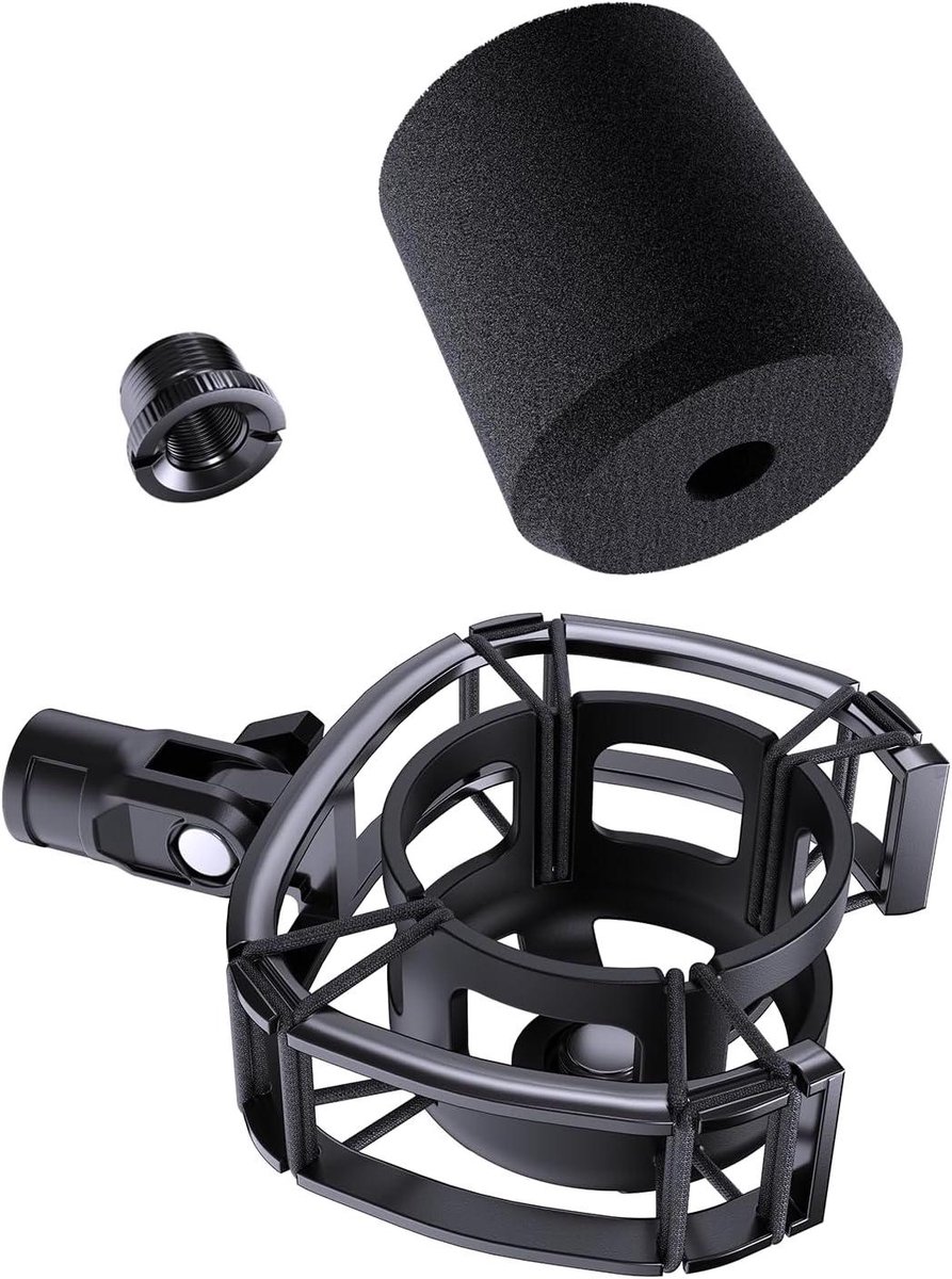 Microfoon Shock Mount - Anti-Vibratie Houder - Studiokwaliteit Geluid - Drielaags Schokdempingssysteem - Universele Compatibiliteit - Zwart