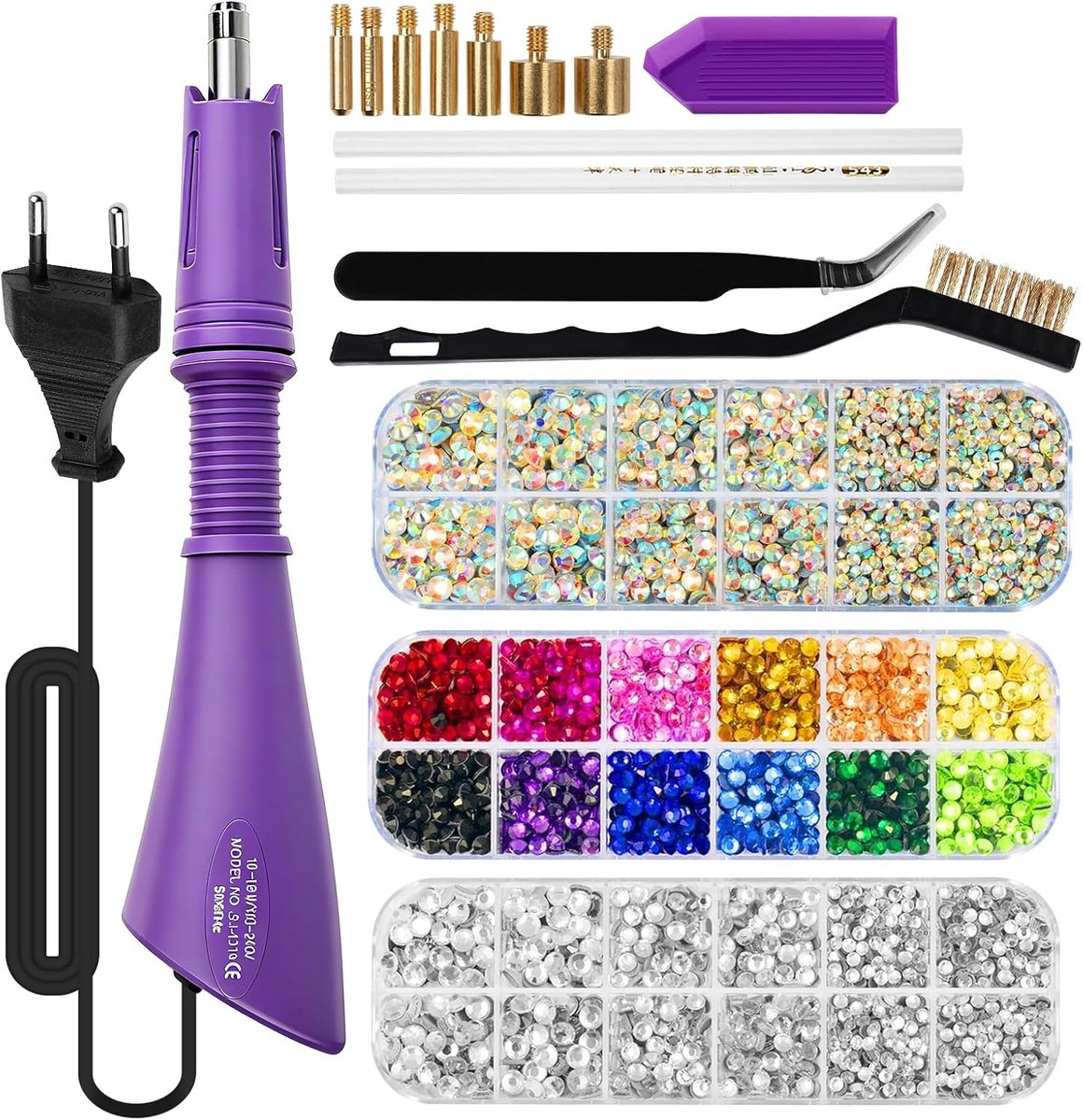 Strass-applicator, gereedschapsset, strasssteentjes, applicatorset