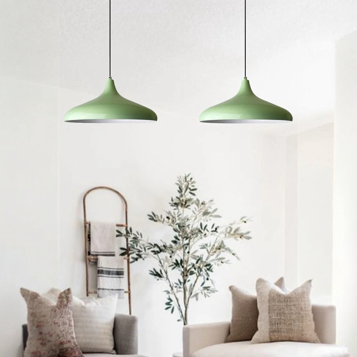 Bamyum Champion hanglamp, industriële Modern stijl, Ø30 cm, groen metalen lamp