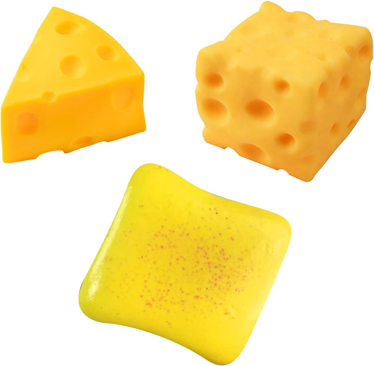 Squishy Square Knijpspeelgoed, 4 Stuks Geel, Verjaardagscadeau Voor Kinderen En Volwassenen
