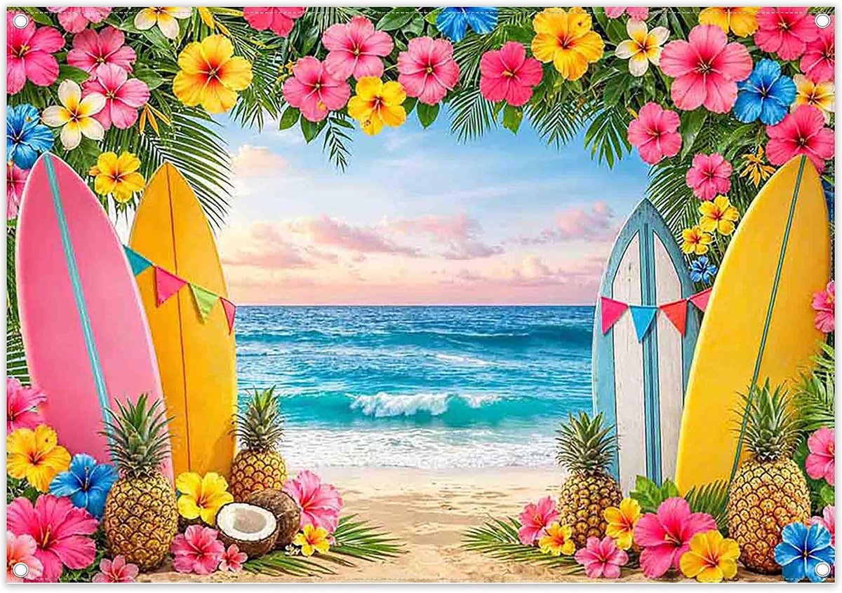 2,1 x 1,5 m zomers tropisch strand fotografie achtergrond Hawaii Luau