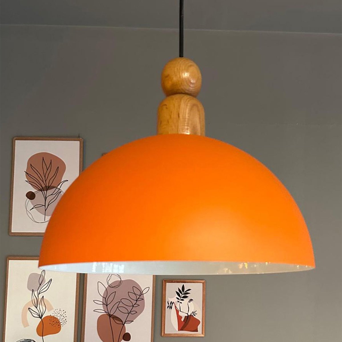 Bamyum Yimpi hanglamp, industriële Modern stijl, Ø43 cm, oranje metalen lamp
