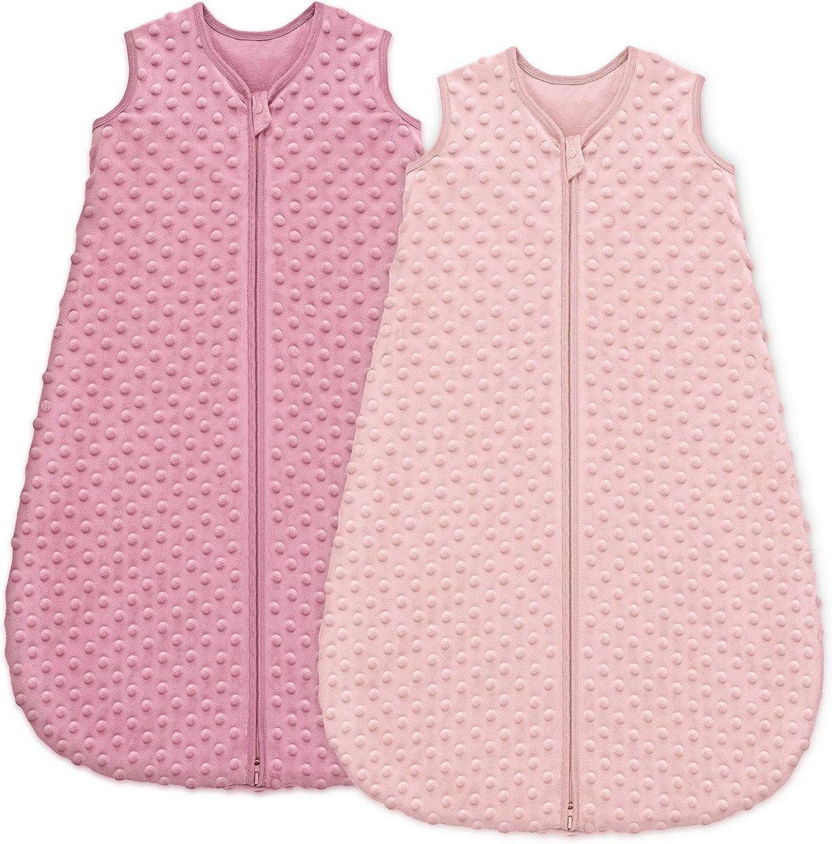 Babyslaapzak 1.5TOG met pluche stippen 6-12 maanden roze