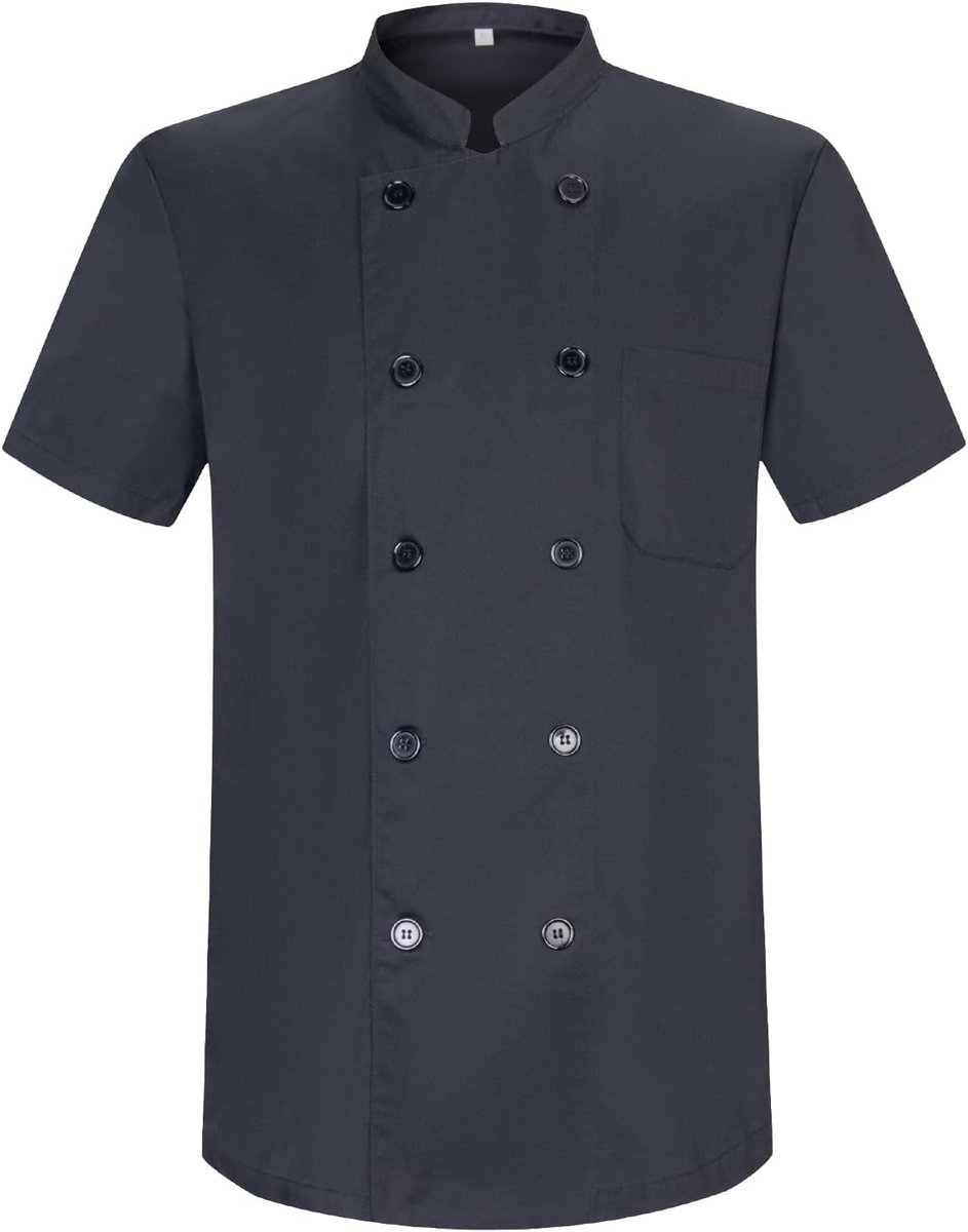 - Heren Chef Jacket - Heren Chef Jacket - Hospitality Uniform -Ref.8421B, Zwart 21, 4XL