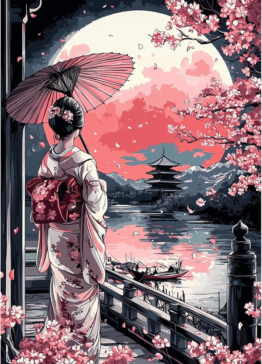 doe-het-zelf 5D Diamond Painting Kits voor volwassenen, Japanse vrouw