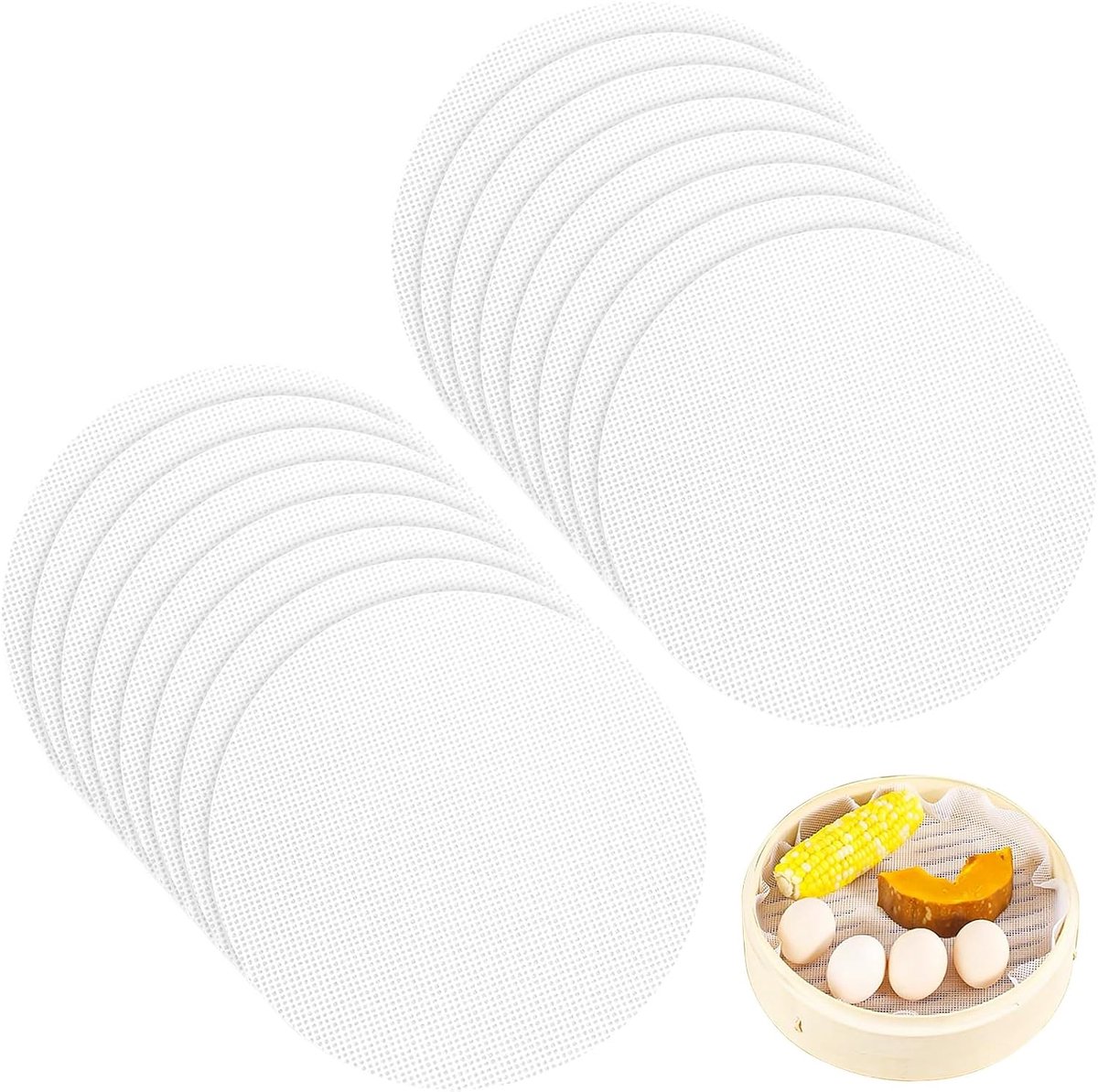 16 stuks siliconen dempermat, 28 cm, ronde anti-aanbaklaag, siliconen