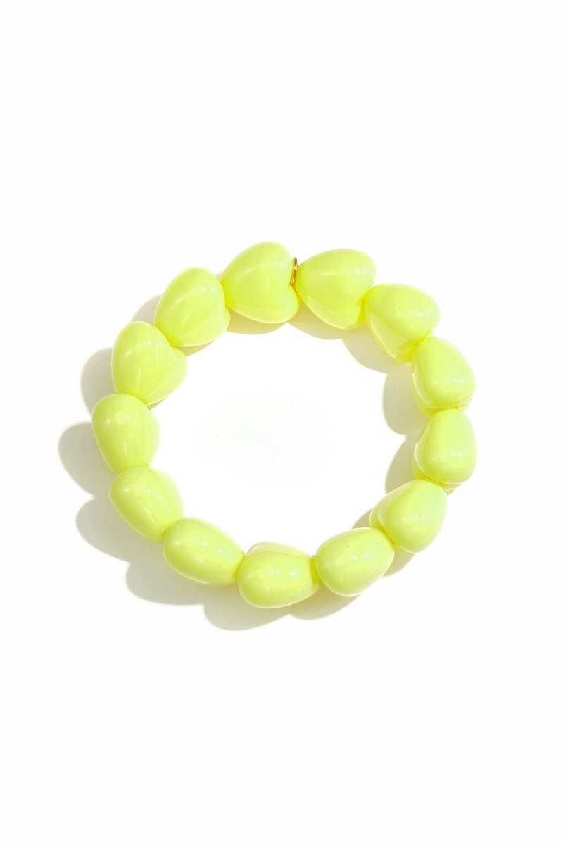 Heart - Kralen Armband - Hars - - Wit
