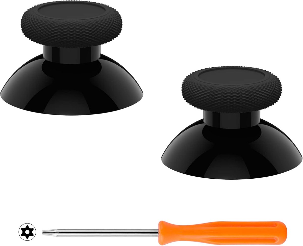 eXtremeRate Zwart Vervangende Thumbsticks voor Xbox Series X/S enElite Controller, Aangepast Joystick voor One Standaard Controller Analoge Stok