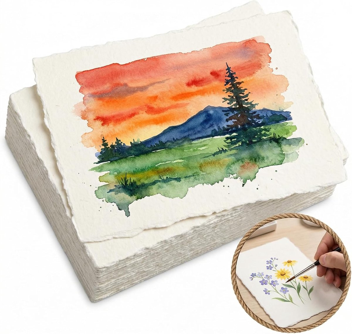 jwtyu 50 vellen handgeschept papier, A4, 300 g/m², 21 x 29,7 cm
